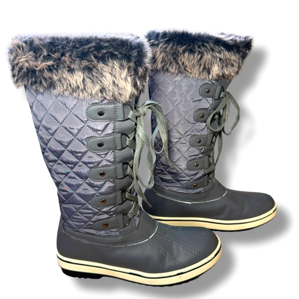 ALEADER Womens Cold Weather Winter Boots, Waterproof, Dark Gray Women’s Size 8.5